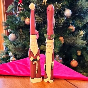 2 vintage hand carved and hand painted solid wood Wiseman!